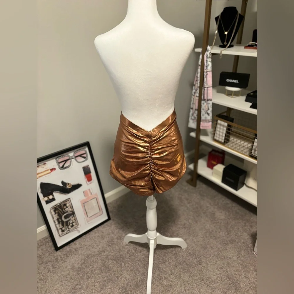 SKIMS METALLIC SWIM V-WAIST SHORT / PENNY / 3X NWT